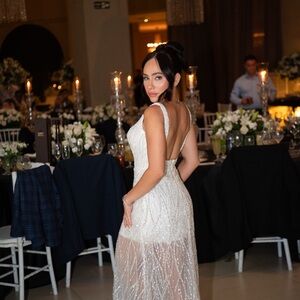 Elegant White Beaded Gown